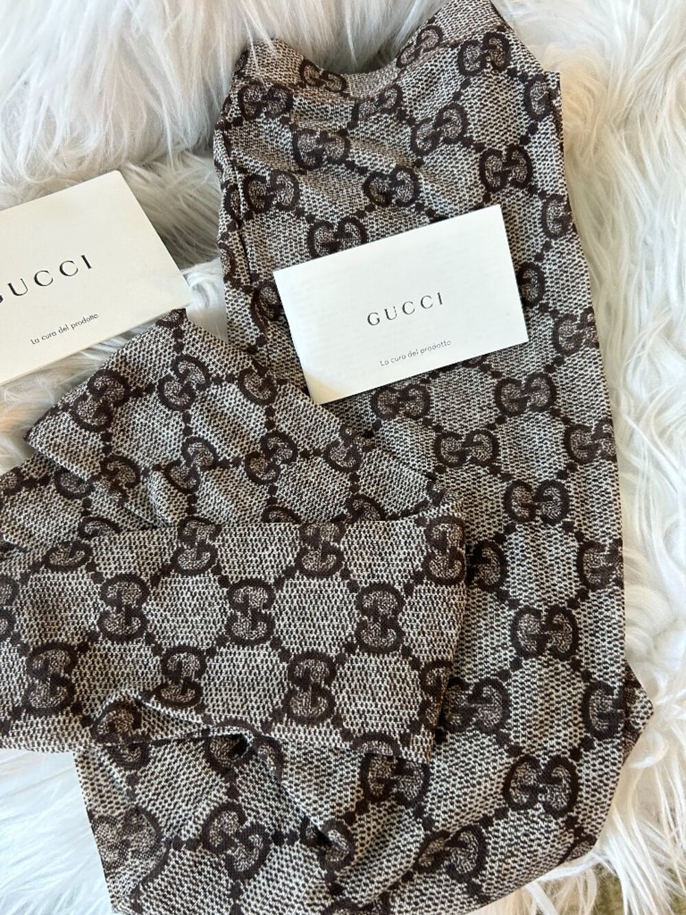 Gucci GG Supreme Monogram Tights, Size S